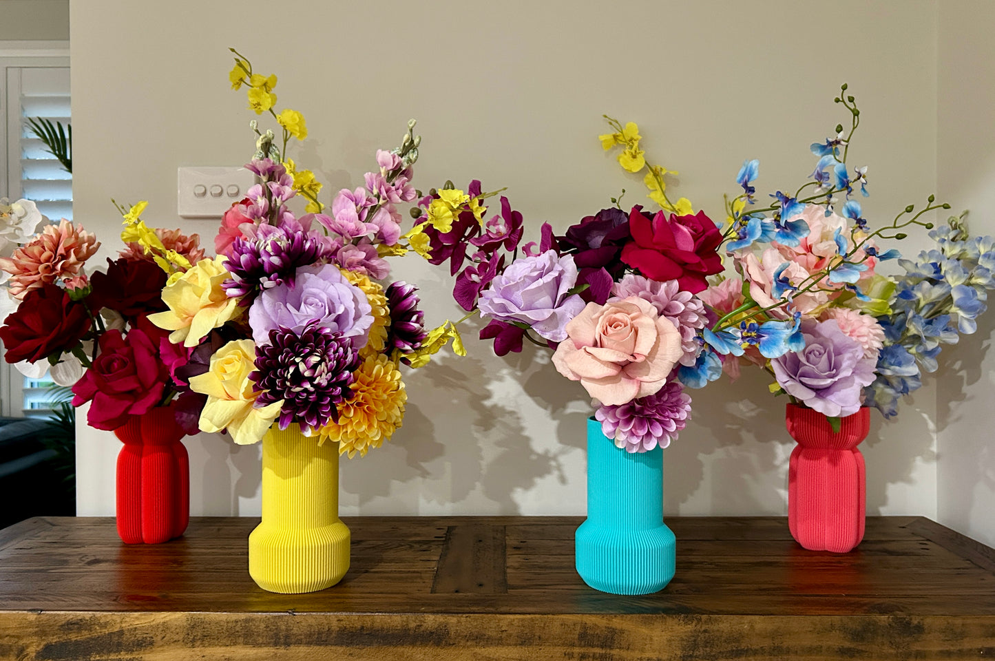 Small Pastel Arrangement & Pink 3D Printed Vase