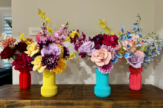 Small Pastel Arrangement & Pink 3D Printed Vase